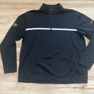 Nike Mens L Black Zip Up Pullover. Fleece. Sweatshirt. Tour Performance.